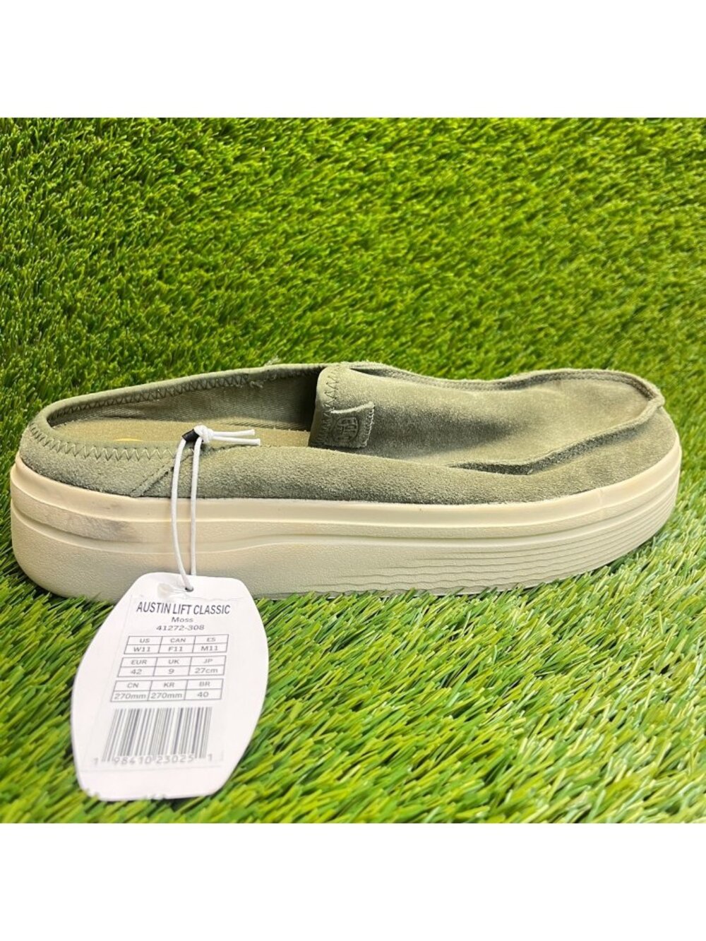Hey Dude Austin Lift Classic Moss Womens Size 11 Green Casual Slip On Mule Shoes